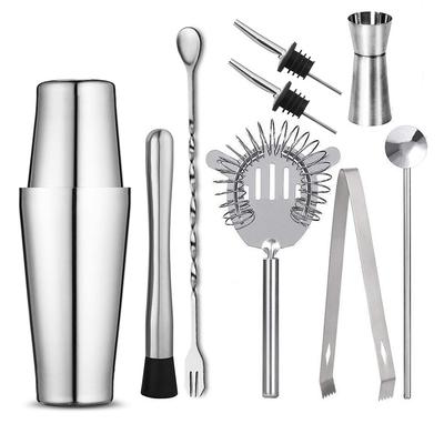 1/6/9/11pcs Boston Shaker Professional Stainless Steel Bartender Wine Cup Cocktail Mixer Martini Cocktail Shaker Bar Set