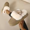 Elastic Autumn and Winter Snow Boots Two Wear Women's Platform Slippers Plush Warm Outside Wear Plush Internet Celebrity Fluffy Sandals