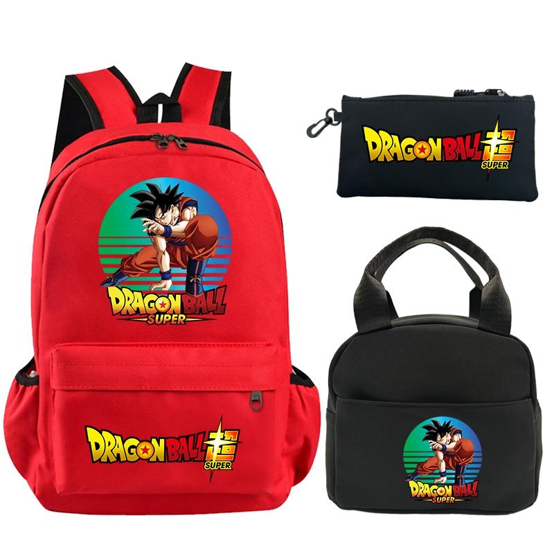 

3 шт./компл. рюкзак с принтом Dragon Ball, сумка для обеда, пенал для подростков, детский школьный рюкзак для девочек и мальчиков