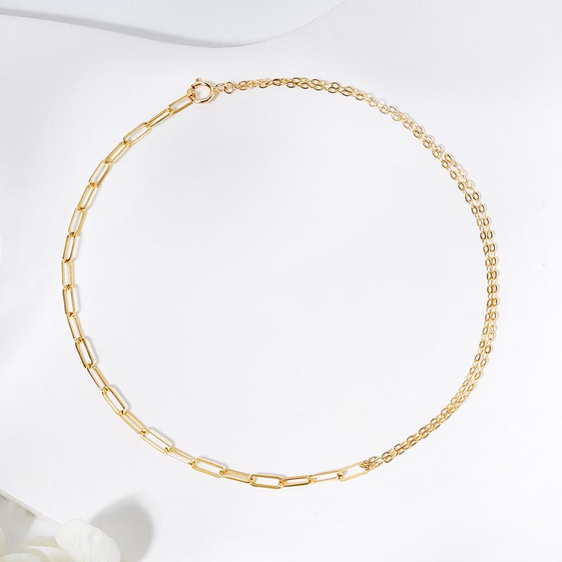 Mcel 14K Eternal Half Clip Chain Anklet