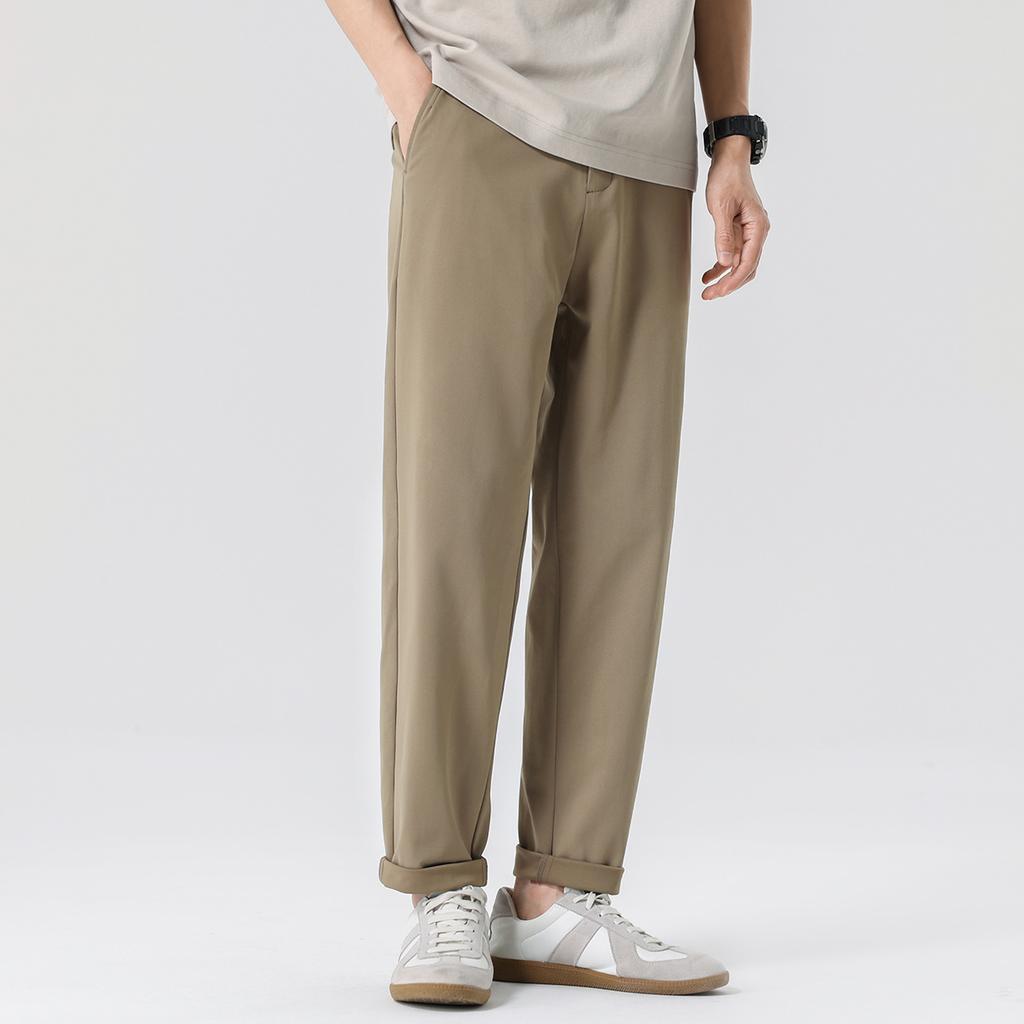 Lightweight, versatile, simple, tapered, and slightly elastic men's casual pants