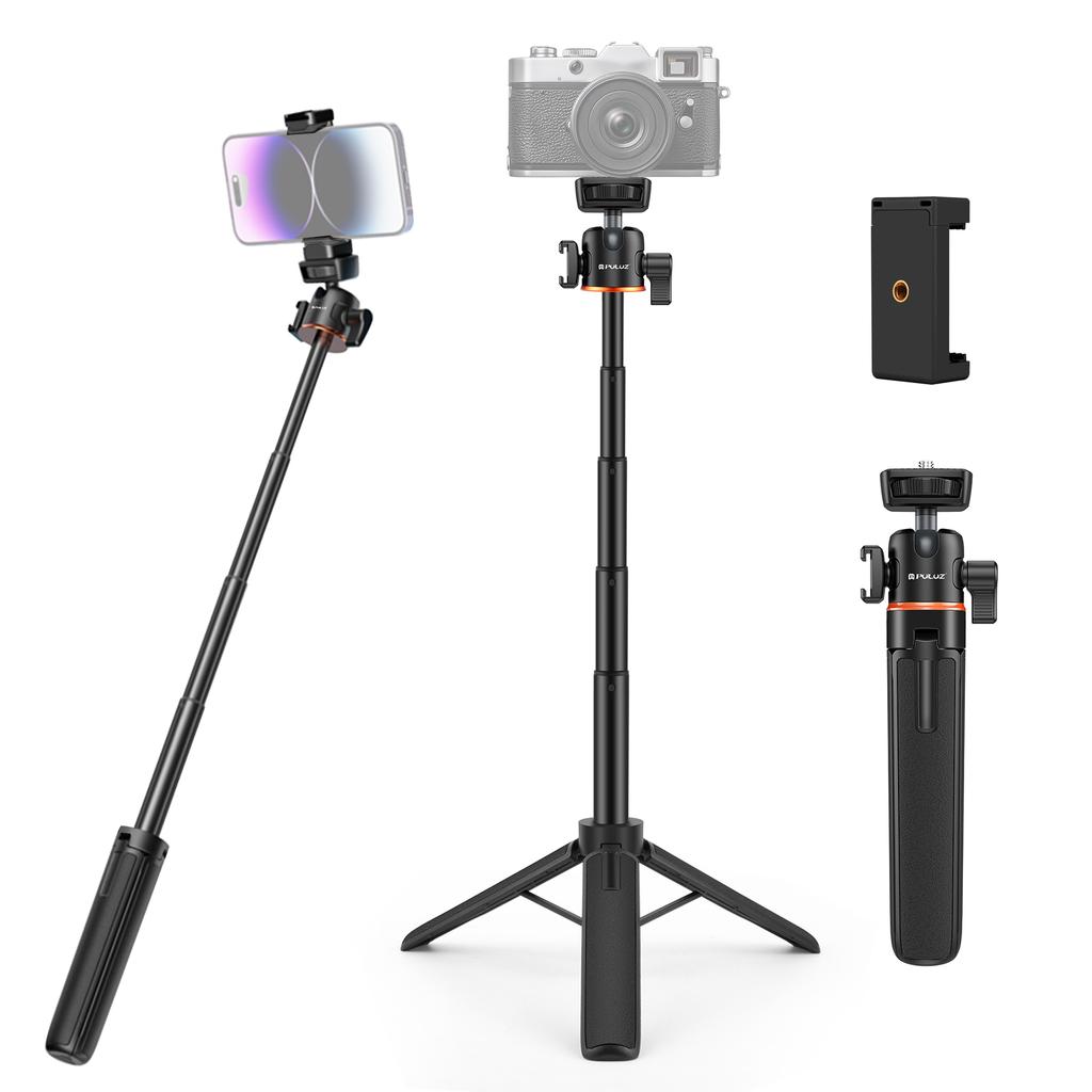 PULUZ Mini Phone Camera Extension Tripod Stand 360 Degree Ball Head Cold Shoe Selfie Stick For GoPro/DJI/Insta360 Action cameras