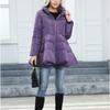 Winter Women's Quilted Trench Coat, Stand Collar Slim Fit Cotton Coat with A-Line Hem, Thick Waist-Defining Parka for Cold Weather