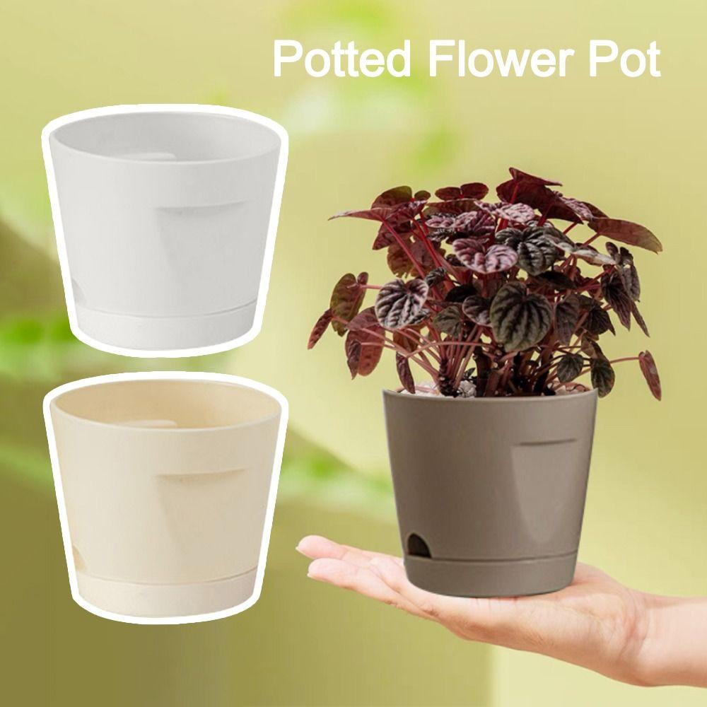 Durable Self Watering Lazy Plant Pot with Handle Garden Supplies Hydroponic Planter Including Liner Soil Flower Pot