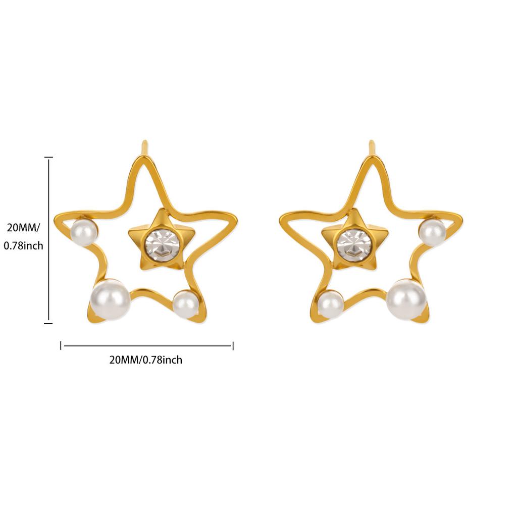 Creative, Simple and Fashionable Five-pointed Star Earrings, Women's Sweet and Cool Temperament, Versatile Earrings.