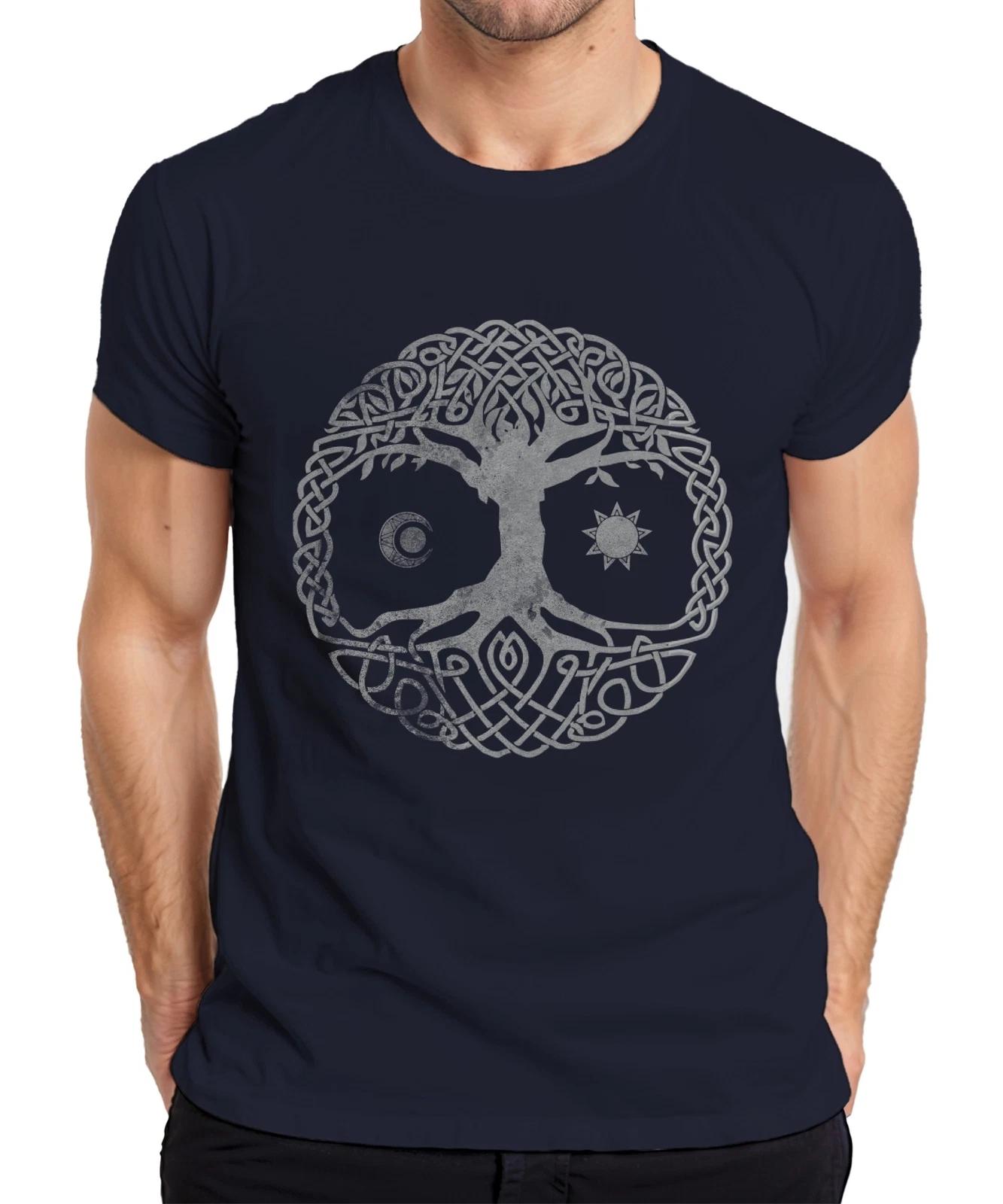 Keltischer Baum des Lebens Mond Sonne keltische Knoten Yggdrasil Herren T-Shirt XXXXL