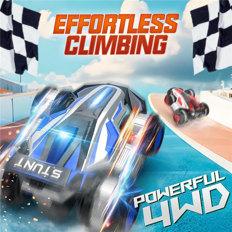 1:14 מכונית על שלט רחוק לדריפט 2.4GHz 4WD מכונית על שלט רחוק מסתובבת 360 מעלות רכב צעצוע עם אור ומוזיקה, הליכה זקופה והתהפכות ארבע גלגלים