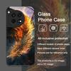 Ästhetisches Phoenix-Feuerfeder-Muster Gehärtetes Glas Handyhülle für OnePlus 13 R 12 11 10 ACE2 3 Pro Nord 2T 4 2 CE3 Lite Cover