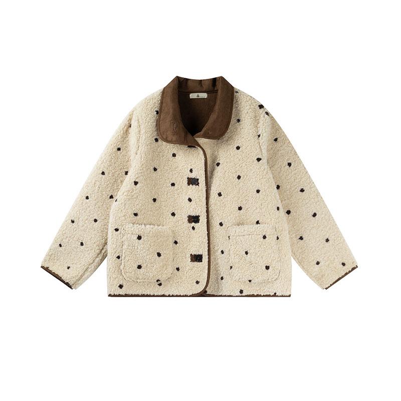 Shuangtian 2025 Women s Stand Collar Polka Dot Fur Coat - Plus Size Winter Fashion 9207 3XL