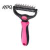 Ergonomic Pet Brush Grooming Rake Dual-Sided Stainless Steel Blades Deshedding And Lightweight Dog Dematting Brush Undercoat Rake for Dogs