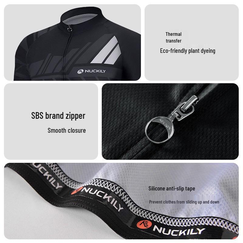 NUCKILY Men's Short Sleeve Breathable Summer Cycling Jersey Set
