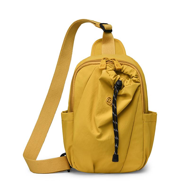Women's Nylon Sling Backpack Drawstring Crossbody Chest Bag Lightweight Shoulder Daypack for Travel