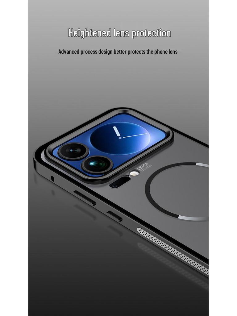 Xiaomi 17 Pro/Max Metal Frame Case with Frosted Back and Magnetic Ring
