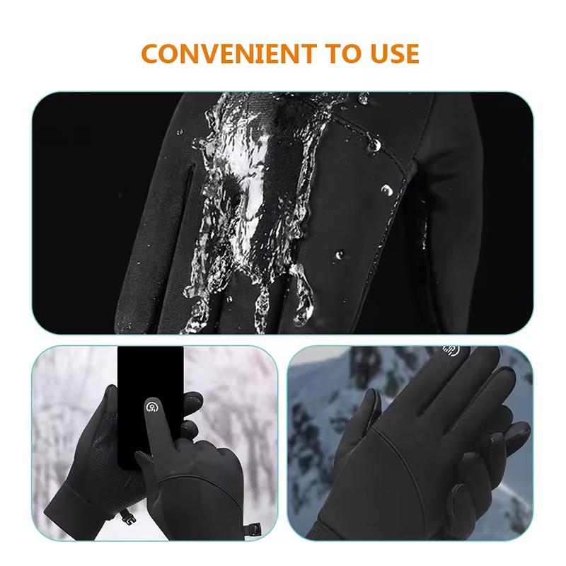 Cycling Waterproof Gloves for Unisex Winter Outdoor Sports Anti Slip Touch Screen Full Finger Gloves Thickened Warm for Outdoor
