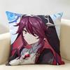 Rosaria Genshin Game Cushion Cover Natural Linen Organic Fabric DoubleSided Printing Room Sofa Decor Pillow Case