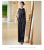 Advanced sleeveless vest, high waisted straight leg pants two-piece set, women's summer fashion temperament set