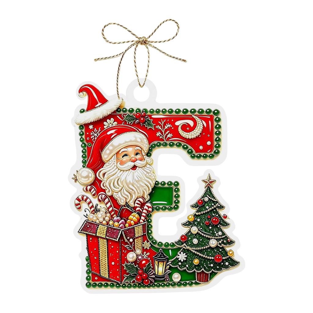 Christmas Themed Acrylic Letter Hanging Ornaments 26 PCS Decorations for Christmas Tree