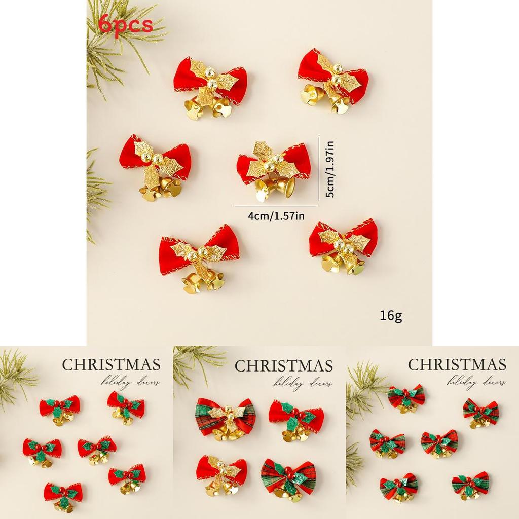 Christmas Mini Butterfly Bell Pendant Set Holiday Decoration Props For Holiday Home Decor