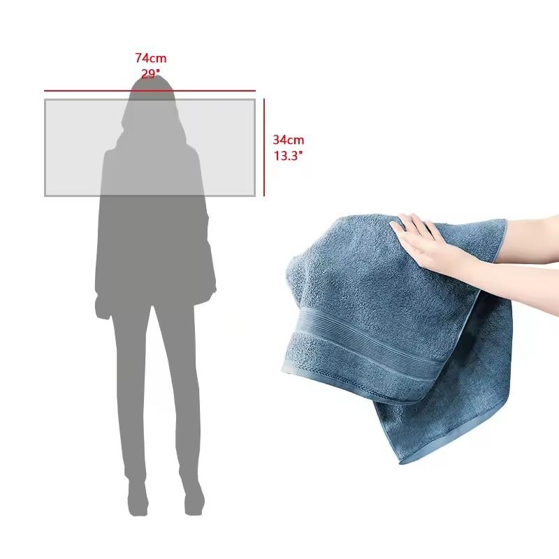 1 Pc Premium Bamboo Cotton Hand Towel - Natural Sustainable Hypo-Allergenic High Absorbent Super Soft Luxury For Home