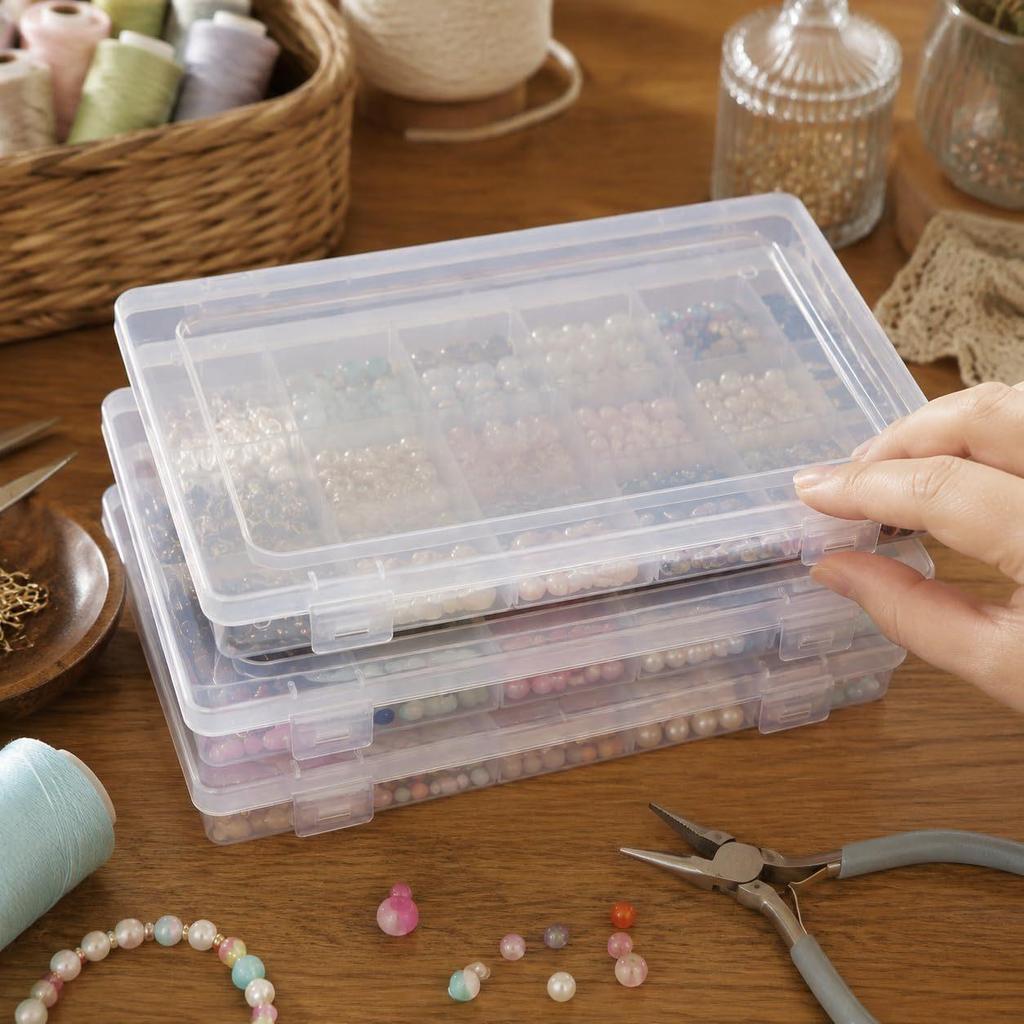 Plastic Document Storage Tote for A4 Folders Files and Craft Supplies with