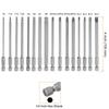 Uxcell Screwdriver Bit PH2 S2 Hex Magnetic Slotted Phillips Hex Torx Power Drill Bits 16-Piece Set, SL3/4/5/6, H3/4/5/6, (4/4.5/5.0/6.0), Steel, 1/4"