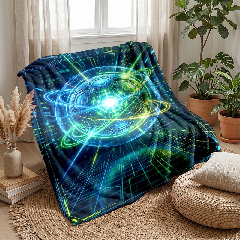Neon Soccer Kingdom Theme blanket Lightweight Warm Flannel Blanket Decorative Throw Blanket for Home Decoration