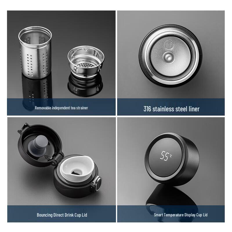 TAFUCO T1403 316 Stainless Steel Double Lid Insulated Mug