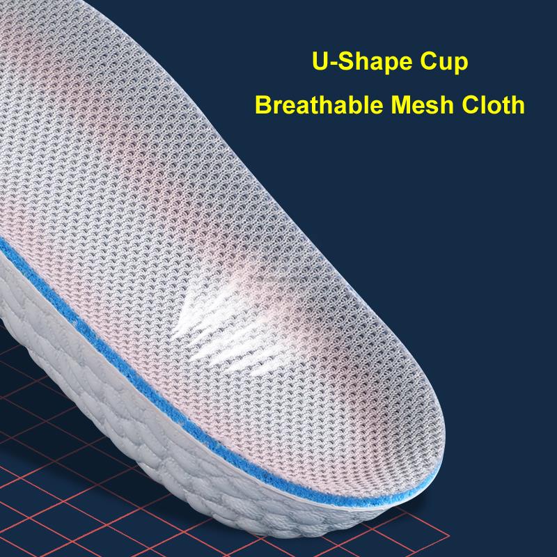 1Pair Boost Shock Absorbing Sports Half Insole for Feet Height Increase Shoes Insoles Men Women 1.5/2.5/3.5CM Growing Shoe Pads