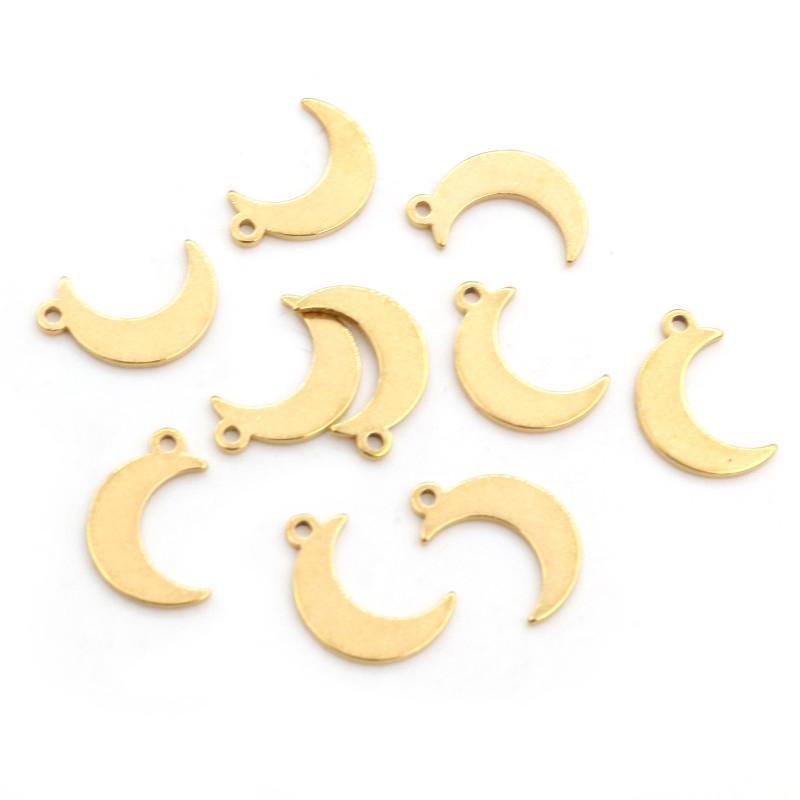 10pcs/lot  316 Stainless Steel Gold Plated Tree Moon Butterfly Small Charms Pendant For Necklace DIY Jewelry Making