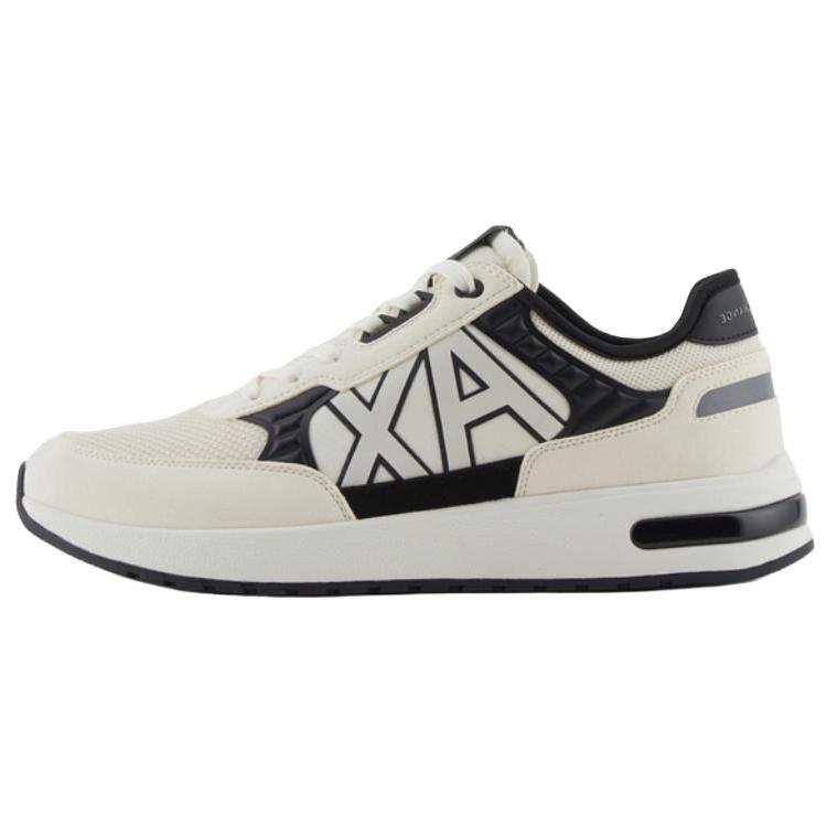 Armani Exchange Round Toe Lace-Up Letter Logo Low-Top Casual Shoes Men sneakers Off-White XUX090XV2763N480