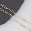 Luxury Plain 14K Gold Filled + S925 Silver Flat Rectangle Link Chain Two Tone Mixed Metal Paperclip Chain Jewelry Accessories