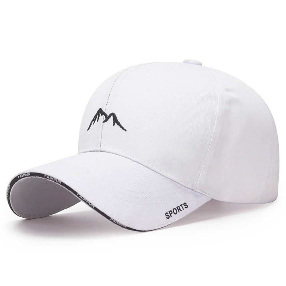 

Mountain Range Embroidery Embroidered Baseball Cap Adjustable Wide Brim Sun Hat Solid Color Breathable Sunscreen Hat белый