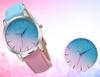 Elegant Women Rainbow Design Analog Quartz Sport Wrist Watch With Artificial Leather Band