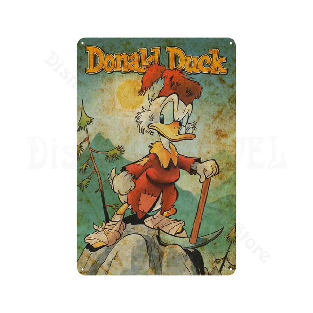Retro Metal Tin Sign Donald Duck Tin Plaque Metal Poster Cartoon Tin Plate Metal Sign For Man Cave Club Decoration