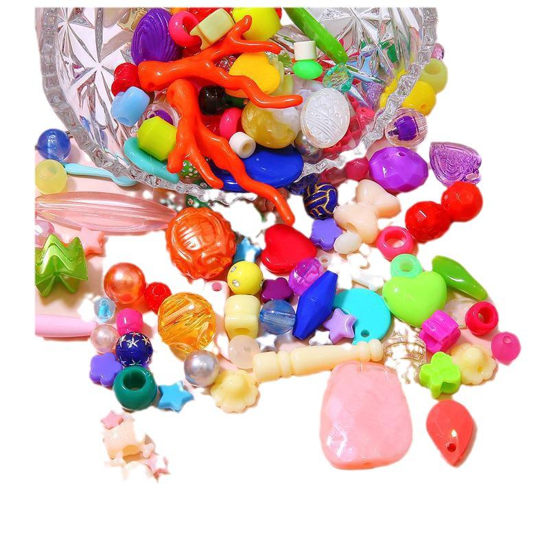 Rainbow Retro Beads Mystery Box: DIY Mixed Bead and Pendant Accessories for Handmade Jewelry