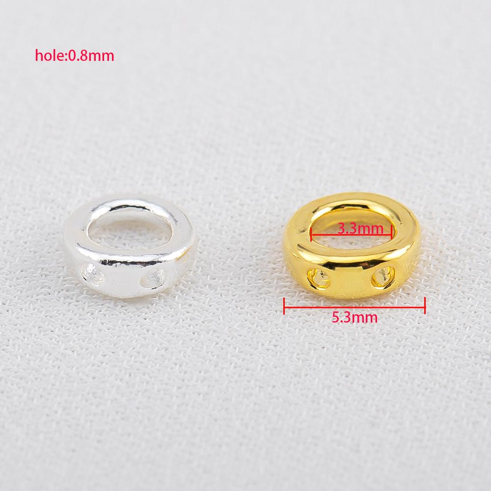 10pcs/20pcs Brass End Bead Tip Double Hole Connector Rings End Caps For Necklace Bracelet Keychain Jewelry Making Accessory