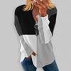 Women's Fashion Casual Round Neck Hoodie Irregular Striped Geometric Printed Long Sleeve  Blouse