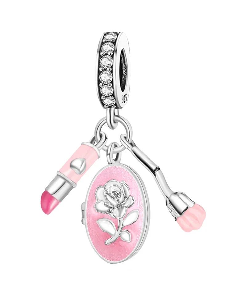 Copper Luggage Perfume Claw Pink Charms Bead Diy Bracelet Making Gift Of High Quality Fashion Jewelry For Womens