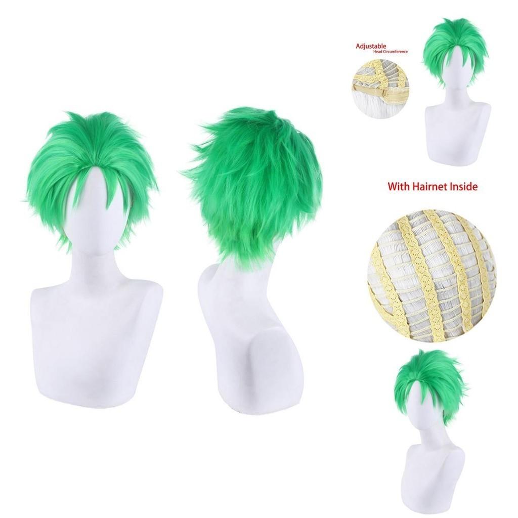 Parrucca Cosplay di Roroya Zoro di One Piece Circonferenza Testa Regolabile e Design Realistico del Cuoio Capelluto Naturale
