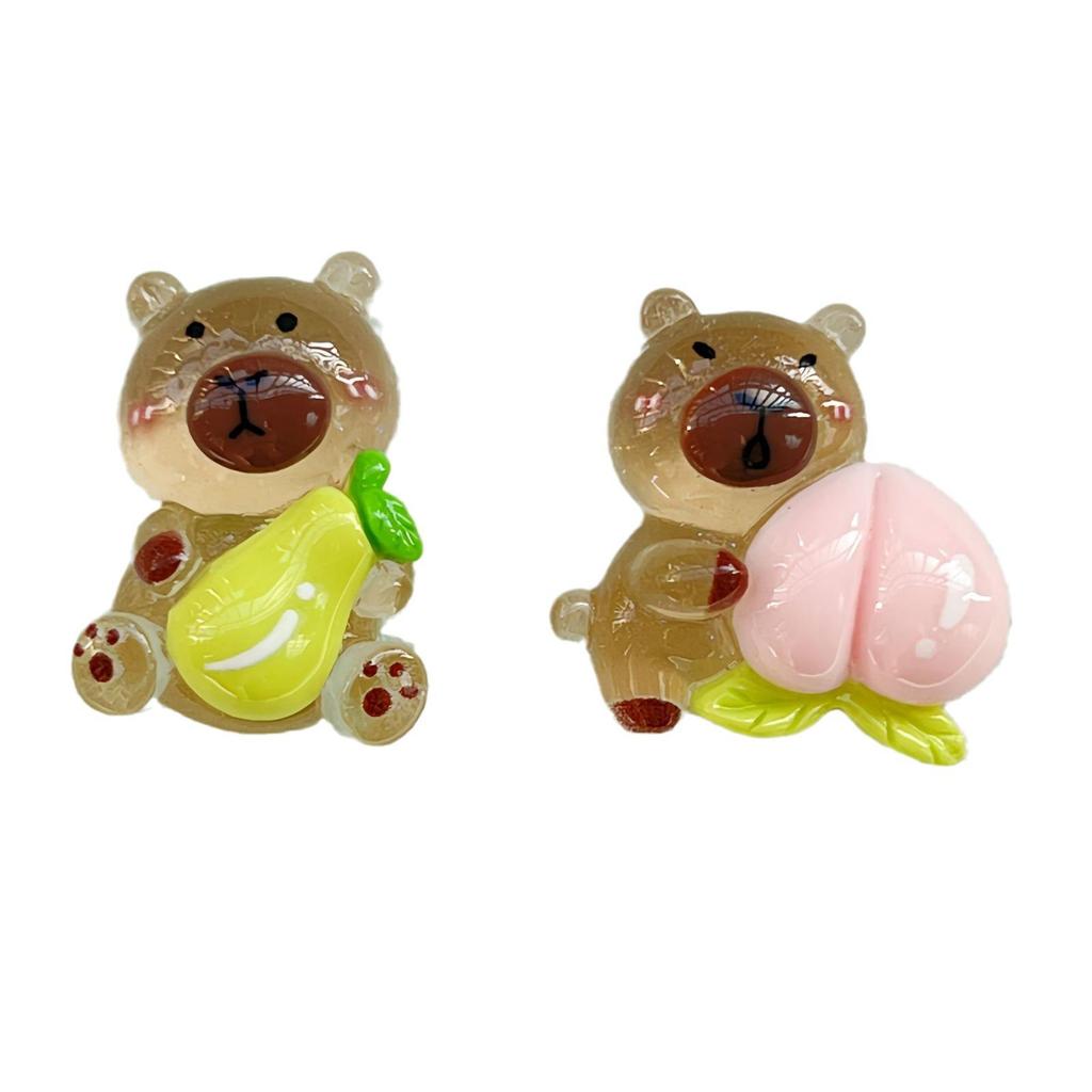 Handmade Cartoon Fruit Resin Hairpin with Luminous Surface