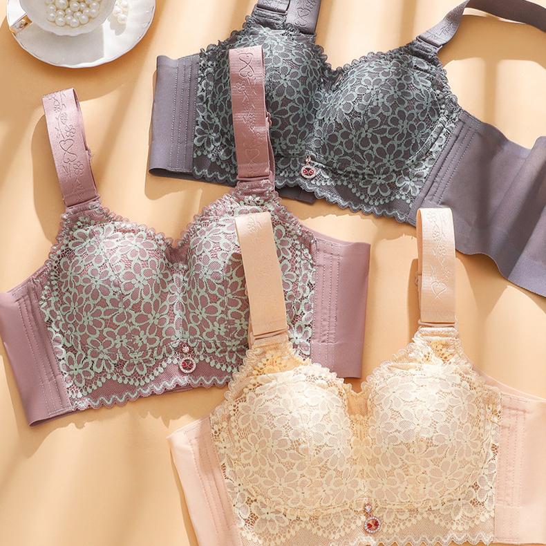 No Steel Ring Bra Plus Size Bra No Trace Bra Women's Ultra-thin Gathering Bra Complementary Breast Beautiful Back Bra