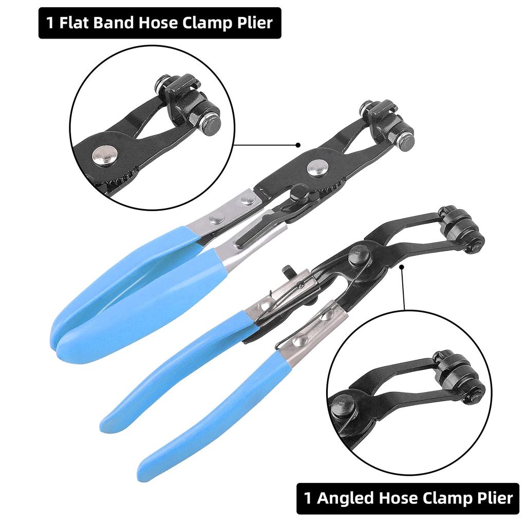DAYUAN Hose Clip Pliers and Hose Clamp Pliers Hose Removal and Removal Tools for Car Flexible Hose Clamp Fuel Hose Auto Repair Tools 9-Piece Set,