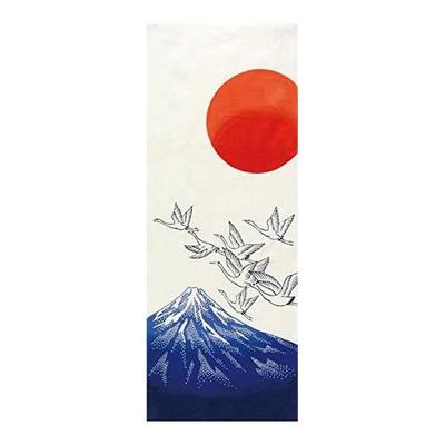PRAIRIE DOG Tenugui Towel - Mt. Fuji and Cranes, Hand-dyed 100% Cotton, Made In Japan