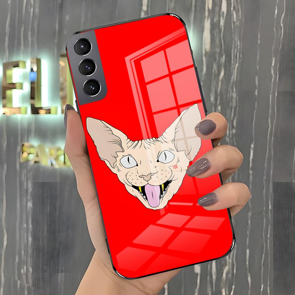 

Чехол для телефона Сфинкс для Samsung S26 S25 Plus S20 S20 Plus S22 Ultra S23 FE S21 Plus S21 Ultra Стеклянная крышка Samsung S22 Plus