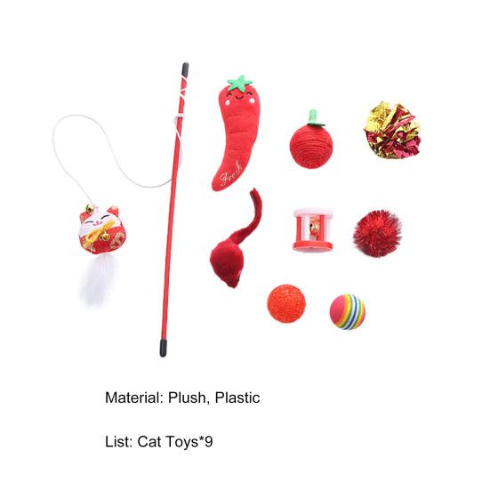Buy 9Pcs New Year Pet Toy Combination Set Safe Scratch Resistant Cat