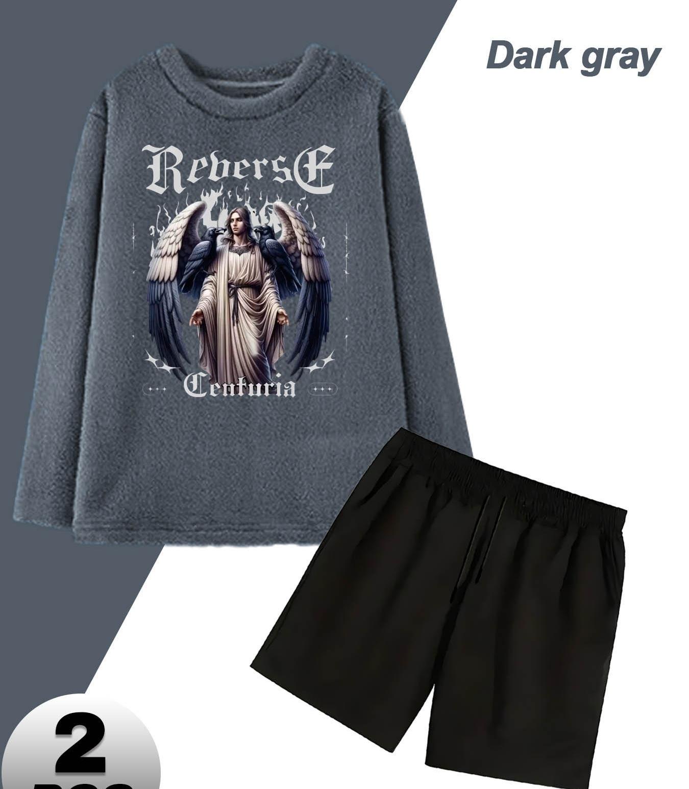 Фланелевый комплект шорт для сна для мужчин, приятный для кожи M