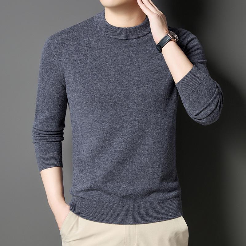 

Men s 330g 100% Pure Wool Casual Half-high Collar Sweater for Middle-aged Men XXL