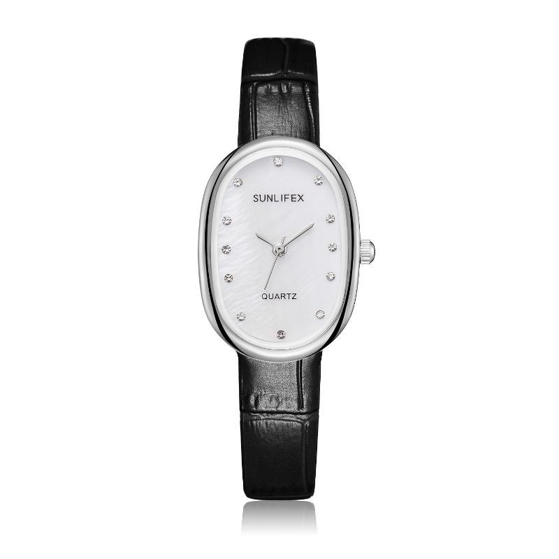 Rare Antique-style Watches Fashion Niche Light Luxury Exquisite Women's Quartz High-grade Diamond Triangle Oval Dial Fashion Watch