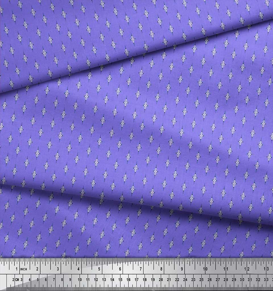 Soimoi Japan Crepe Satin Fabric Dot & Leaves Small Motif Shirting Print Fabric by the Metre 42 Inch