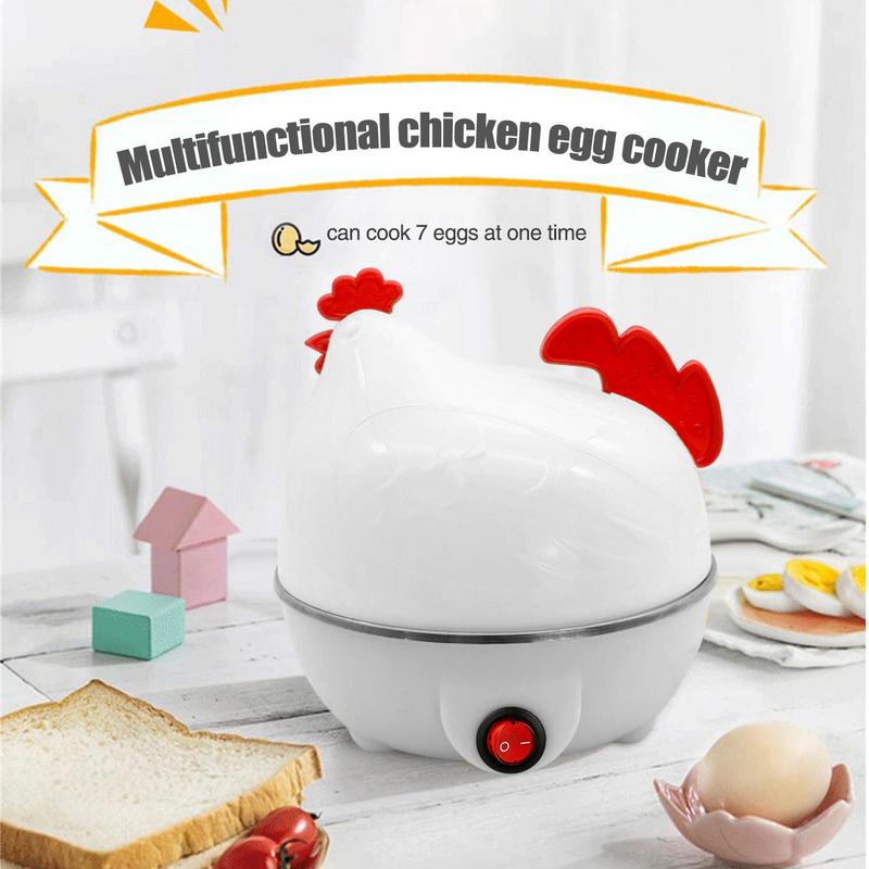 Home Chicken Shaped 7-Egg Capacity Egg Boiler Cooker Kitchen Cooking Appliance For Soft Hard Boiled Eggs